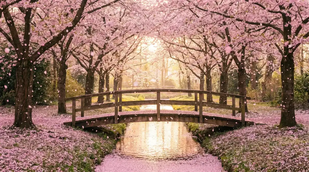 樱花桥畔 - 西西人艺体 唯美风景